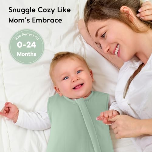 Image of Yoofoss Rayon Made from Bamboo Baby Sleep Sack 24-36 Months 1.0 Tog Baby Wearable Blanket, Super Soft Infant Toddler Sleeping Sack 2-Way Zipper
