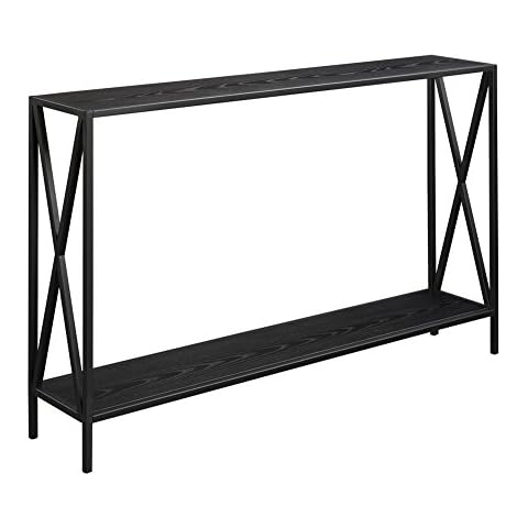 Convenience Concepts Tucson Console Table 47.25" - Modern Sofa Table with Storage Shelf, Entryway Hall Table for Living Room, Black Cover