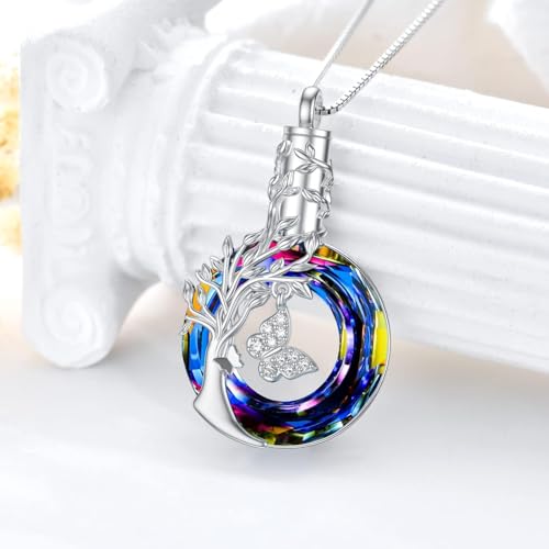 TOUPOP Butterfly Cremation Jewelry for Ashes Urn Necklace for Ashes Sterling Silver Memorial Jewelry3