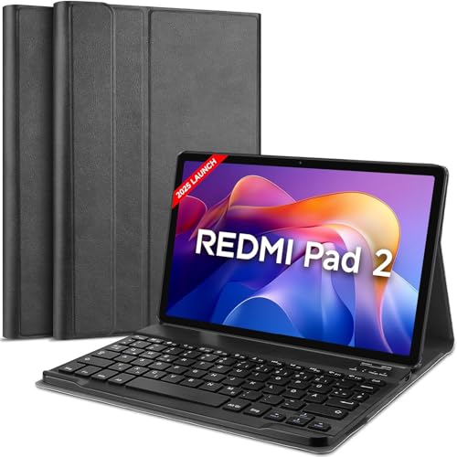 Image of HOM Tri Fold Wireless Bluetooth Keyboard with Detachable Tablet Case Cover for Xiaomi Redmi Pad 2 11 inch Tablet