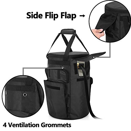 SAMDEW-Propane-Tank-Cover-20lb-Propane-Gas-Tank-Bag-with-Side-Flip-Flap-and-Stable-Tabletop-Feature-2-Storage-Pockets-Ventilated-with-4-Holes-Water-Wear-Resistant-Black-Bag-Only