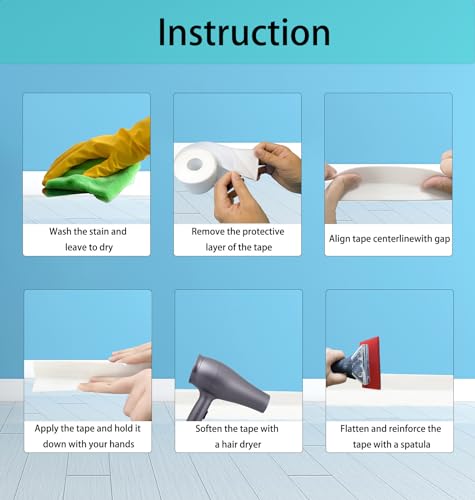 DIKARIYA Weichsockelleiste Selbstklebend Weiß, 35x35mm 6 Meter Sockelleiste Selbstklebende, PVC Weichsockelleiste Flexibel Fussleisten Selbstklebend, Flexible Knickleiste für Küche Bad und Badezimmer