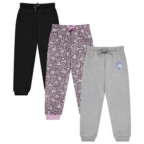 Image of BTween Kids Girls Fashion Stretch Waist Ultra Soft Jogger Pants Set 3 Pack Bundle