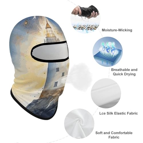Balaclava para hombre y mujer, máscara para esquí, cubreboca integral con diseño de faro, ideal para ciclismo y motociclismo miniatura 3