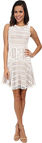 BCBGMAXAZRIA Women's Jalina Lace-Blocked Sleeveless Dress
