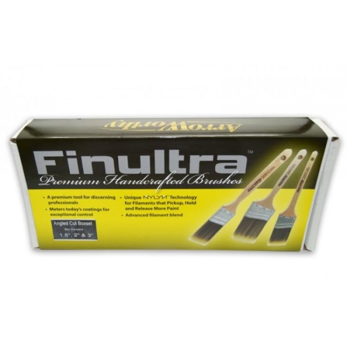 Arroworthy Finultra - Juego de 3 pinceles de pintura de corte en ángulo (3520 1.5 pulgadas, 2 pulgadas y 2.5 pulgadas, caja de juego)
