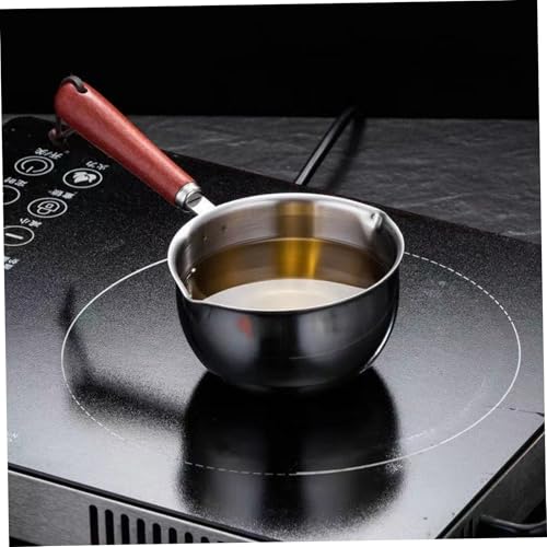Petite casserole 500 ml en acier inoxydable avec poignée bois et bec verseur - 8