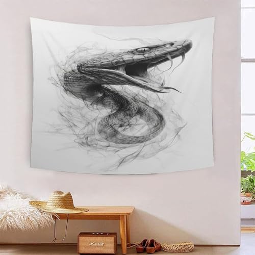 Tapisserie murale serpent 3D grand tissu déco chambre et dortoir