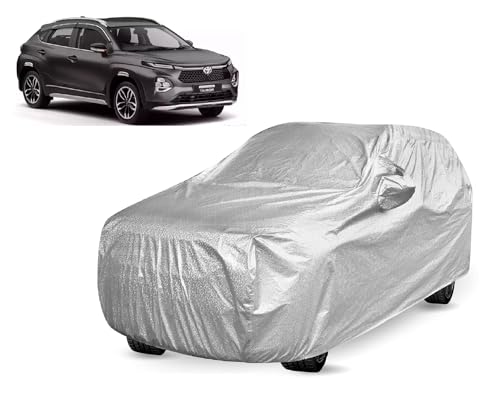 Image of Auto Hub Car Cover Compatible with Toyota Taisor with Mirror Pocket, Taisor Car Cover Waterproof, Metallic Silver