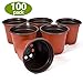 Delxo 100 Pcs 4 Inch Plants Nursery Pots Reusable Plant Seeding Nursery Pot Waterproof Plastic Pots Seed Starting Pots