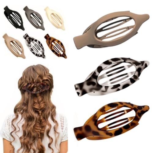 Obeoby 10 Pcs Flat Hair Clips for Women, 3 Styles French Flat Claw Clips for Thin Thick Hair, Medium Duckbill No Slip Hair Accessories Barrettes Girls