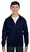 Hanes Youth 7.8 oz. ComfortBlend EcoSmart 50/50 Full-Zip Hood - NAVY - L