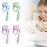 LECDOA Pencil Grips for Kids Handwriting, Children's Calligraphy Silicone Pencil Grip, Posture Correction Training Writing Aid for Beginners, Special Education School Supplies (4 PCS)