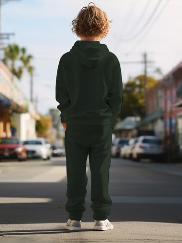 Image of boys' clothing sets, 2-Piece Hoodie & Pants Outfits for Boys Size 4-14 | Lightweight Non-Fleece Fall & Spring Clothing Sets