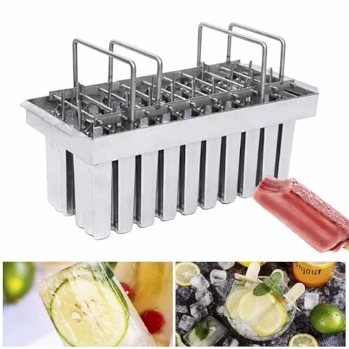 Molde de acero inoxidable para helado, para hacer paletas de yogur para postres caseros y comerciales