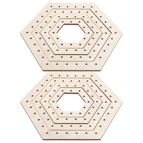 CLISPEED Kit de Métier à Tricoter en Bois DIY 2 Pièces Planche Hexagonale 33x15 Cm, Kit de Tissage Manuel Portable pour Loisirs Créatifs, Outil de Travail du Bois et Tissage pour Débutants