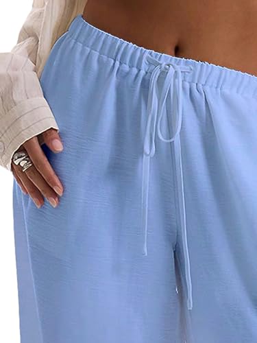 Image of RoseSeek Women's Beach Cover Ups Wide Leg Loose Linen Pants Swimsuit Coverup Summer Vacation Outfits 2026