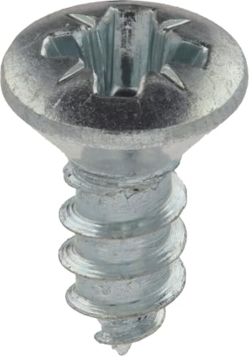 Restagraf - Vis à Tôle - Tête Fraisée Bombée Pozidrive - Acier Zingué Blanc - Standard DIN 7983 - Fixation Carrosserie - Réf. 601 - Sachet de 60