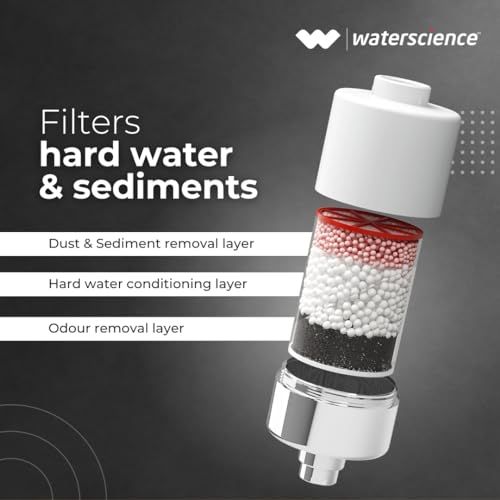 Image of WaterScience CLEO Shower and Tap Filter for Hard Water | Hard Water Filter with Metal Adaptors