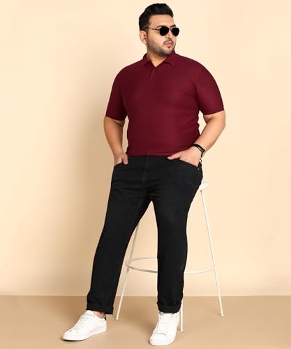 Image of INKKR Plus Size Solid Men's Polo Neck T-Shirt