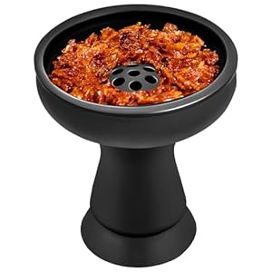 Hookah Bowl – Silicone Phunnel Bowl with 7 Holes Perfect Fit Charcoal Holder Black Shisha Bowl Right Replacement for Clay, Ceramic Bowls 3.5″ Tall