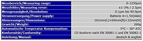 OCS.tec Schichtdickenmessgerät Lackschichttester Lackprüfer Lackcheck Unfall Kfz Motorrad SD5