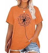 HDLTE Women Plus Size T Shirts Short Sleeve Casual Graphic Tee Tops