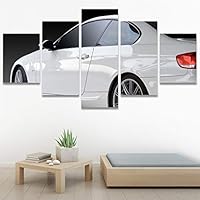 SIGNWIN 5 Panel Canvas Wall Art Modern Art Cars Edgy Industrial Mixed Media Multicolor Transportation for Home Decorations Ready to Hang - 60