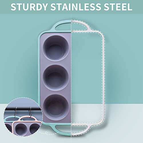 Quiwell Silicone Muffin Pan, Cupcake Pan, Silicone Baking Cups, Bap Free Cupcake Mold For Homemade Muffins, Cupcakes, Quiches And Frittatas (6 Cups Green) #TOP3