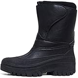  Groundwork Bottes d\'équitation noires pour homme et femme - Résistantes à l\'eau - Pour la marche, la pluie, la neige, le ski - Bottes chaudes pour la ferme - Pointure 37-46, Noir V PU, 45 EU