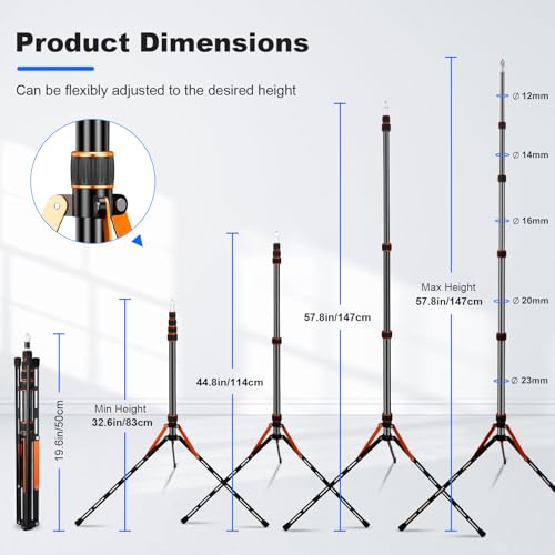 Trépied extensible léger pour stabiliser flash et anneau lumineux - 3