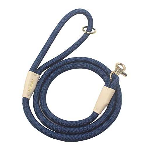 Lucpawz Lobster Snap Pet Leash 5FT, Special Strong Nylon Rope Dog Leash, Solid Color Rope Dog Lead for All Breed (Navy Blue, 5ft*10mm