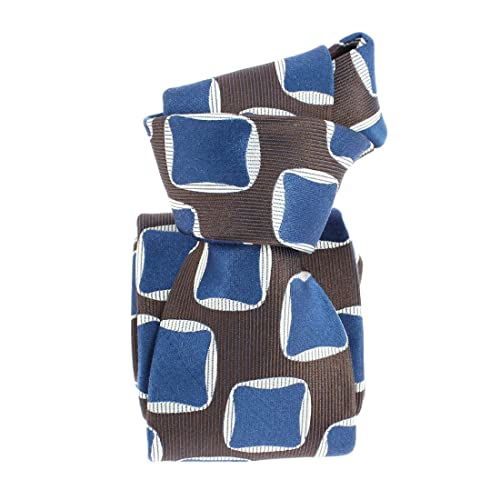 Cravate Boivin Atelier Parisien carreaux marron bleu : finis les nœuds qui glissent