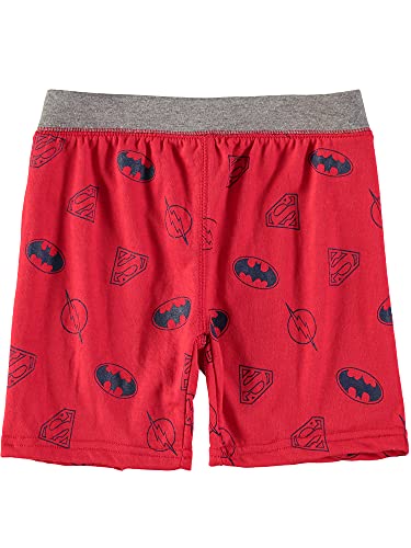 Batman Boys Short Sleeve T-Shirt And Shorts Lounge Set Superman The Flash (Red/Blue/Grey, 5) #TOP2