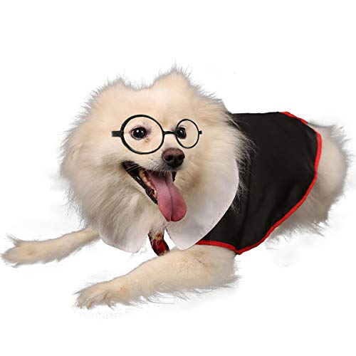 Coomour Dog Halloween Costume Pet Wizard Shirt Funny Cat Clothes For Dogs Cats Clothing With Glasses (X-Large) #TOP2