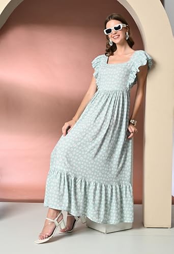 Image of Daevish Rayon Fit and Flare Women Maxi Dress