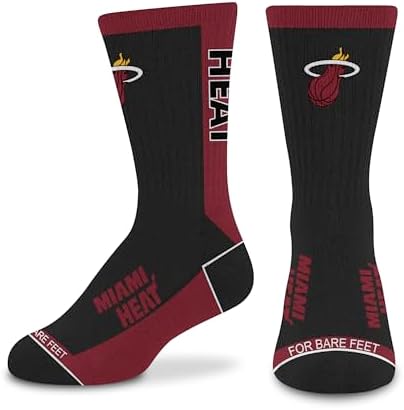 For Bare Feet NBA MIAMI HEAT MVP Crew Sock Team Color YOUTH
