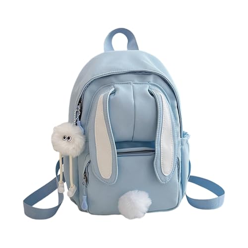 Sac d'école léger fille oreilles de lapin bleu en taille unique pour primaire et loisirs