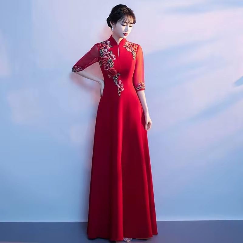 Robe chinoise traditionnelle à fleurs à offrir pour un anniversaire - 2