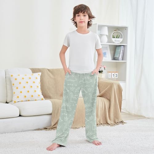 Cartoon Dinosaur Pastel Boys Pants for Kids Jogger Pants with Pockets S-XL 6