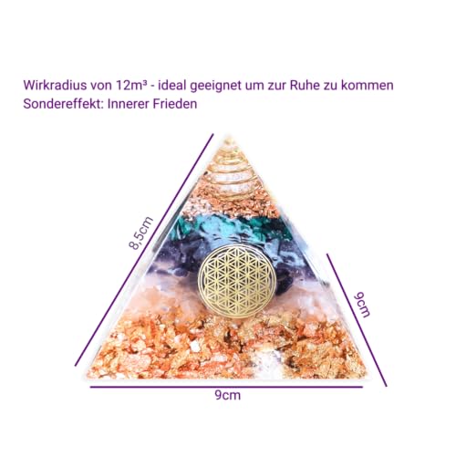 ORGONIC-Art Orgonite Pyramid – Inspired by the Ideas of Wilhelm Reich, with Malachite, Amethyst & Rose Quartz, a Symbol for a harmoniously perceived Atmosphere amid WiFi, 5G & Modern Technology. by Generic - Used condition - Image 6
