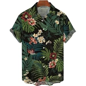 Trendy bedrukt comfortabel veelzijdig overhemd voor heren, losse plus size klassieke single-breasted reverstop met korte mouwen