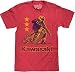 Kawasaki Red Mens Motorcycle Lightweight Tee-medium