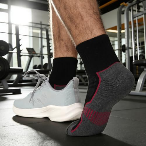 Horuru Men's Cushioned Ankle Socks, Athletic Running Gym Socks 6 Pairs by Horuru - Used condition - Image 2