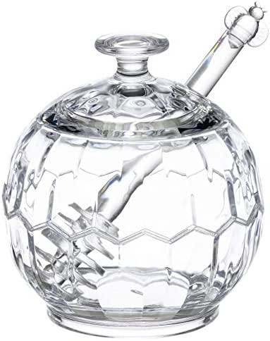 KLIFA- HONEYCOMB Series, Acrylic Plastic Honey Jar Syrup Pot with