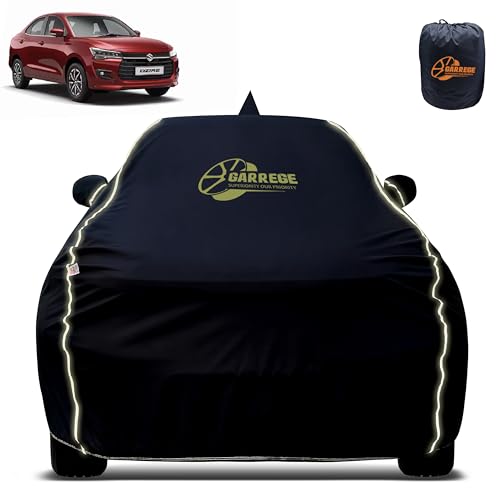 Image of Reflector Waterproof Car Cover for New Dzire with Mirror & Antenna Pocket | All Weather Protection | Washable Fabric | Black Color