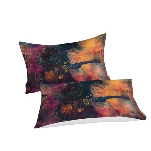 Parure de lit guitare 3D microfibre anti-plis ensemble housse de couette 200x200