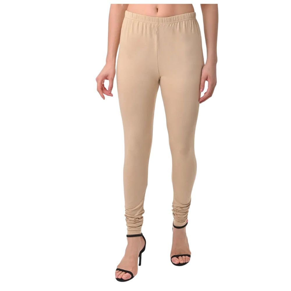 Soft Cotton Churidar Leggings for Women | Stretchable | Mid Rise | Full Length | Breathable Fabric Comfortable Fit | Ethnic Bottom Wear-image-9