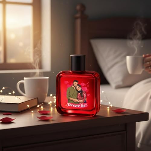 Image of Personalized Valentine Photo Perfume Bottle 100ml | Original Wild Stone Ultra Sensual Spray | Romantic Custom Gift for Boyfriend Husband by Love Craft Gifts