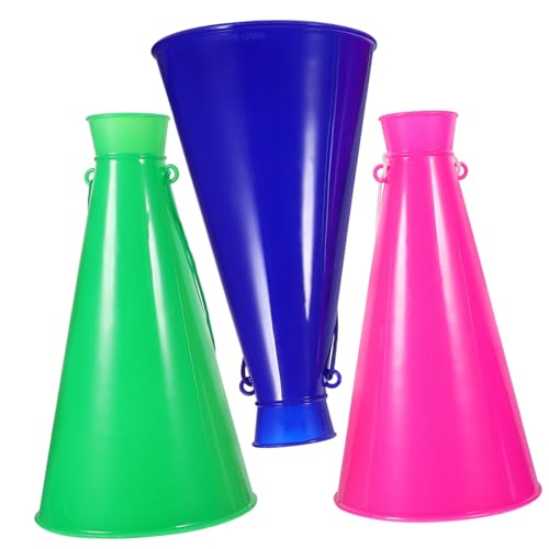 Toyvian 3Pcs Plastic Trumpets Cheering Horns for Durable Material Fun Party for Events and Sports Young